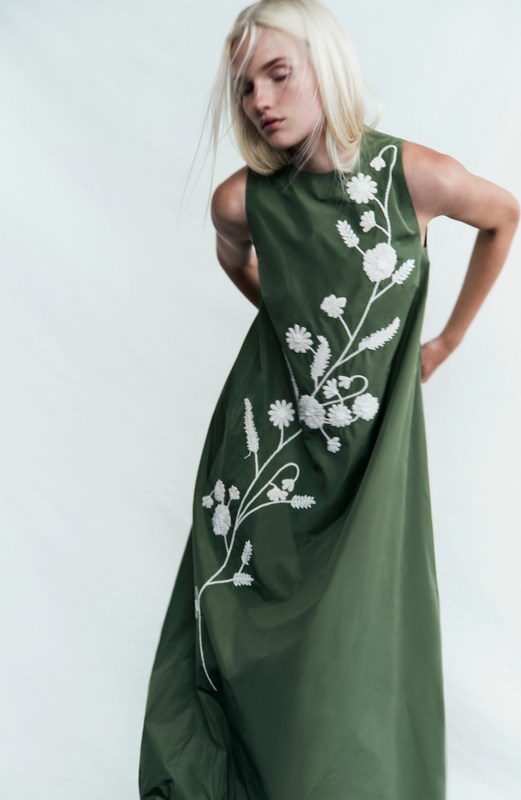 Corded Floral Embroidery Sleeveless Bubble Midi Dress