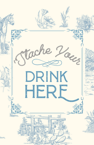 Elizabeth Lake Stache Your Drink Here Cocktail Napkins (Set of 4)