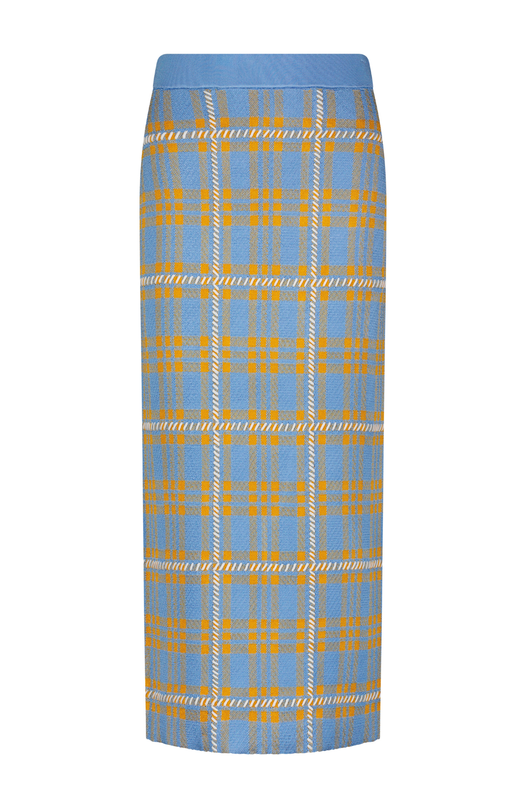 Plaid Jacquard Knit Pencil Skirt