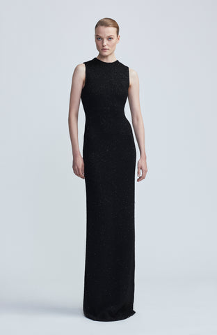 Sequin Knit Mock Neck Gown