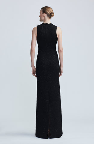 Sequin Knit Mock Neck Gown