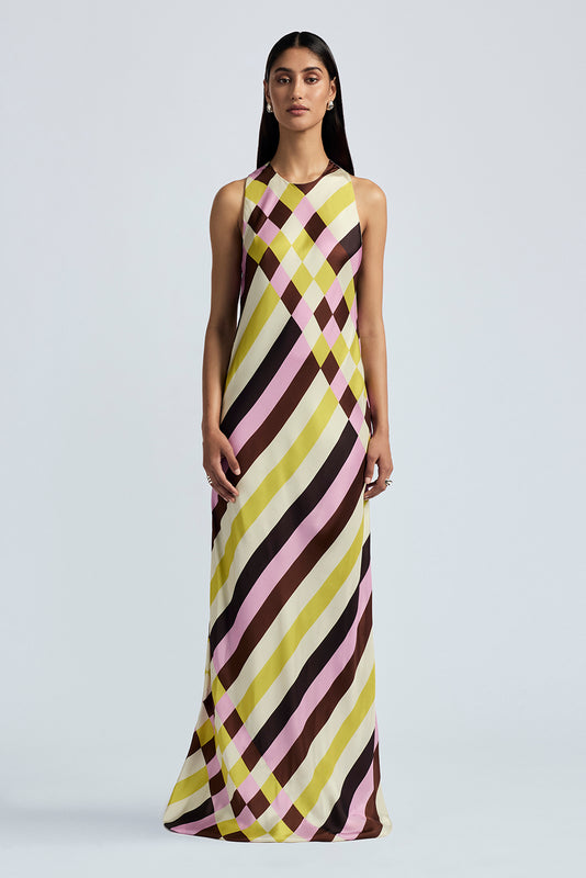 Striped Bias Gown