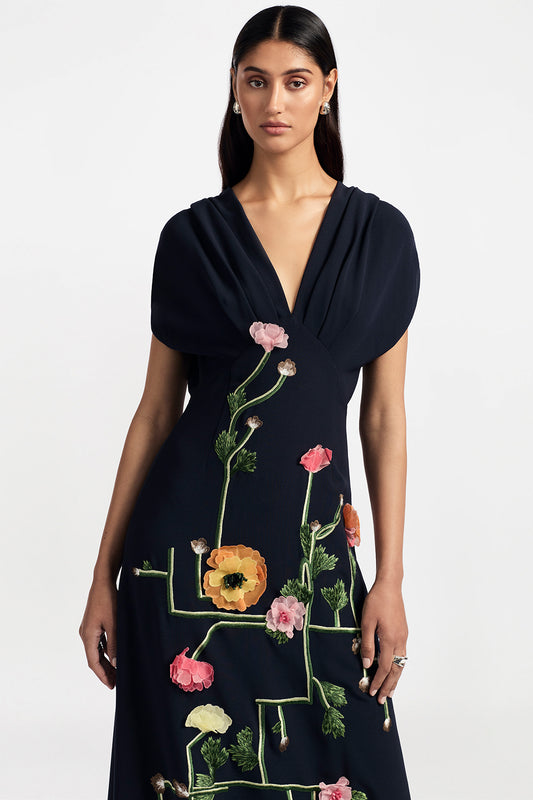 Raised Floral Embroidery Charlotte Gown