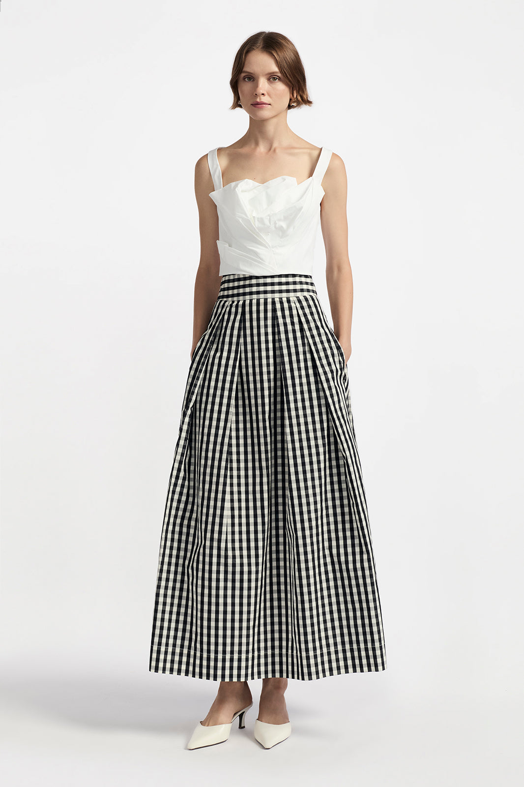 Plaid Taffeta Full Skirt