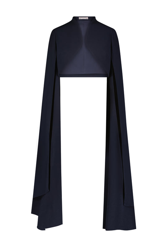 Fluid Crepe Floor Length Cape Bolero