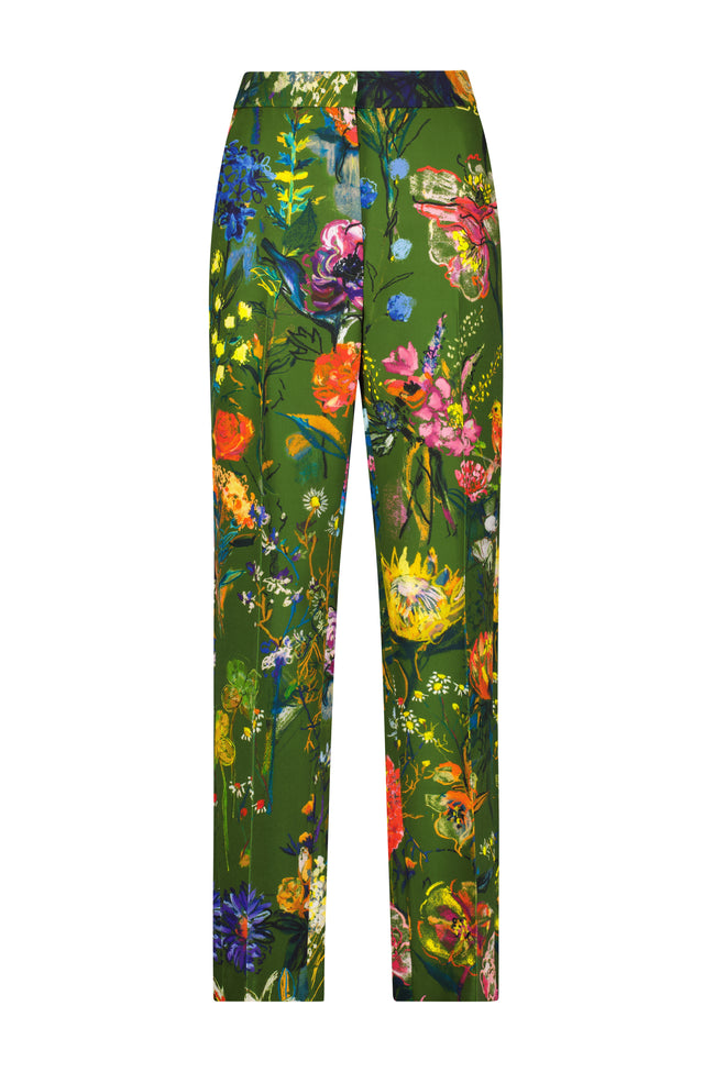 Printed Crepe Demi Pant