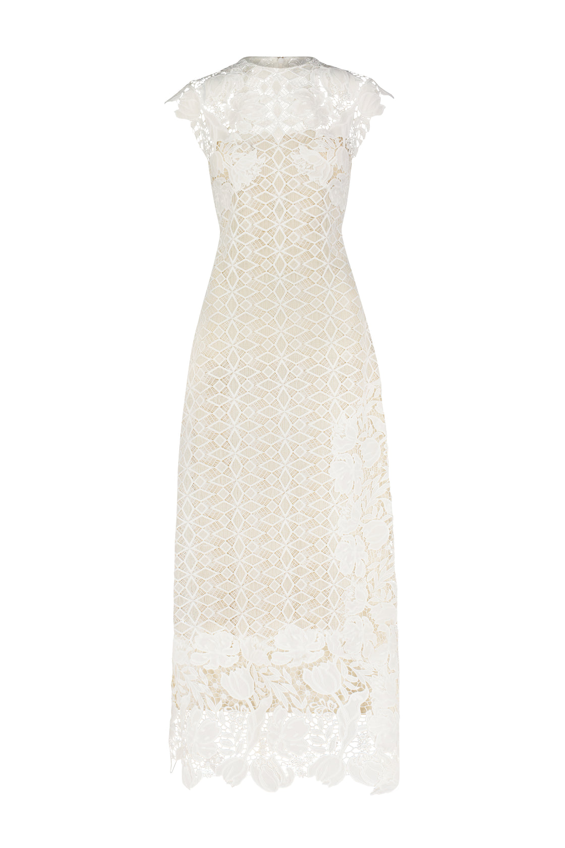 Lace Combo Sleeveless Pencil Dress