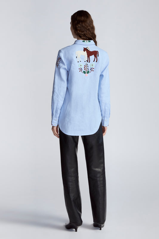 Twin Horse Embroidered Shirt