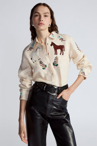 Twin Horse Embroidered Shirt