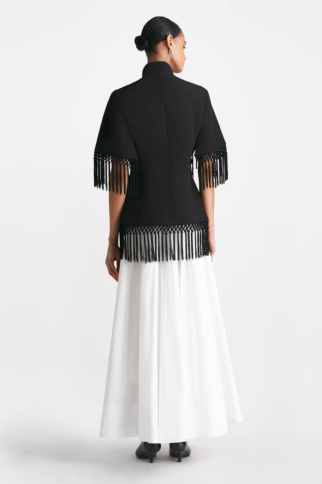 Stretch Twill Fringe Detail Jacket