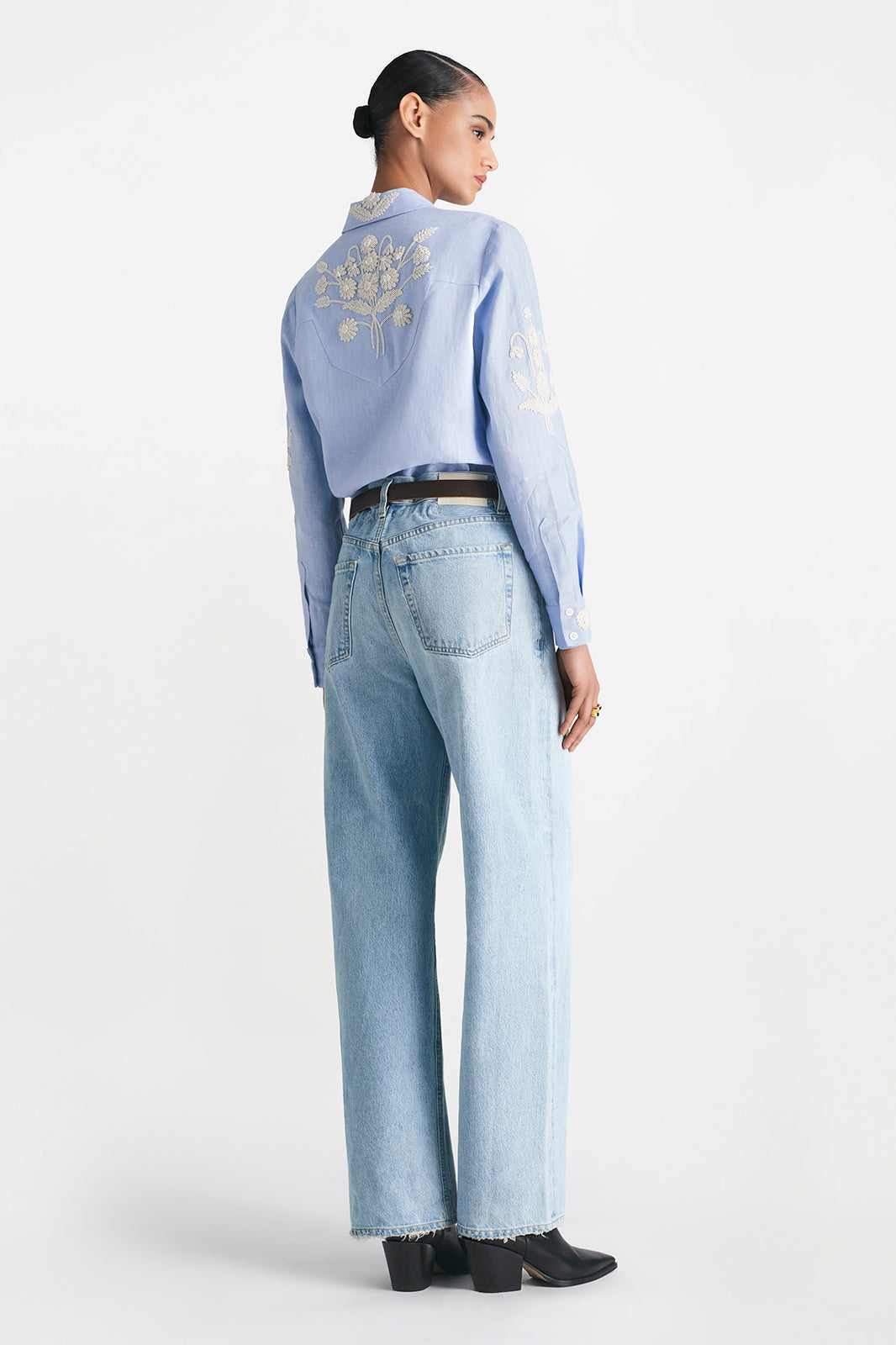 Corded Floral Embroidery Shirt