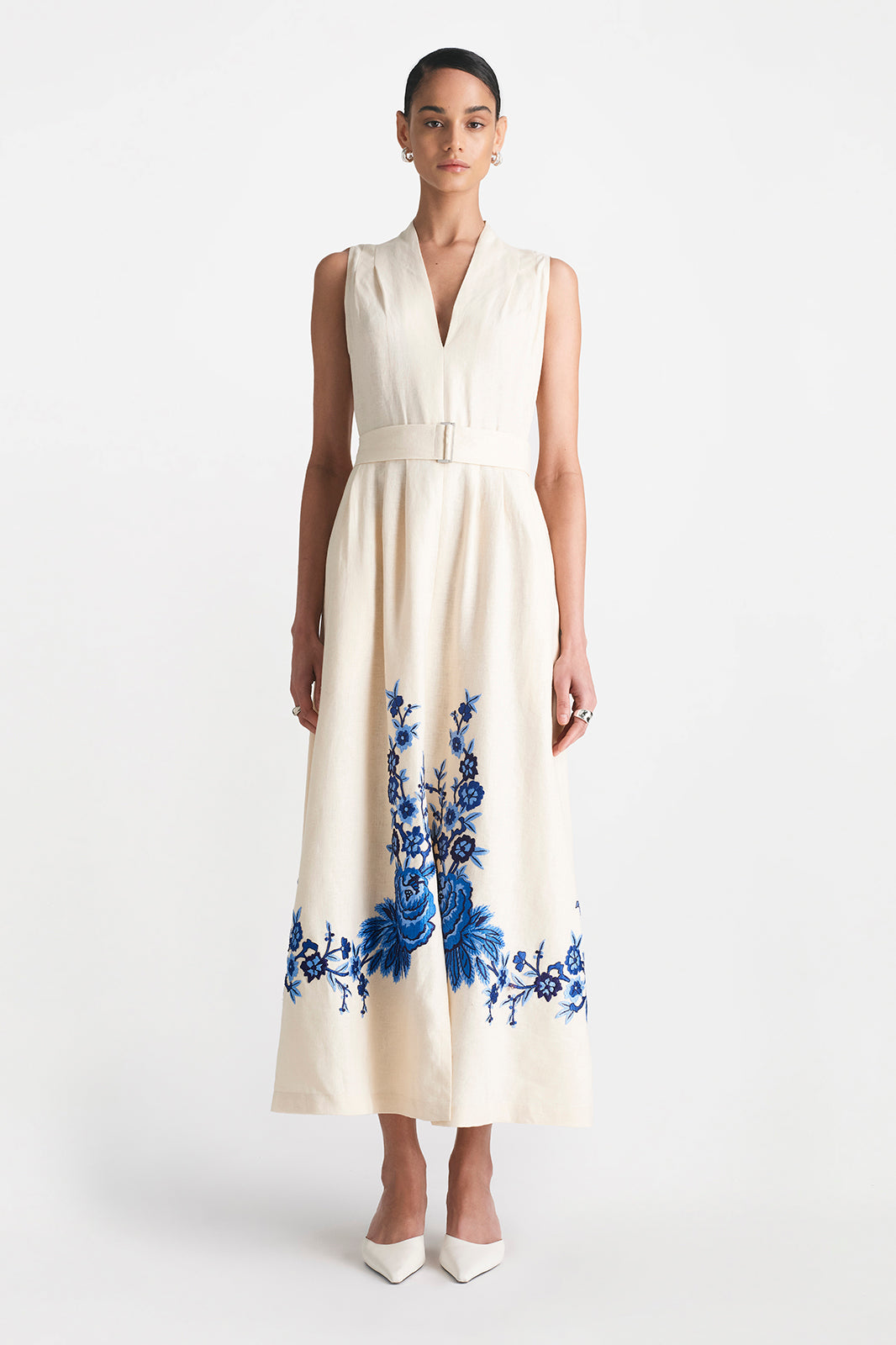 Floral Thread Embroidery Margot Dress