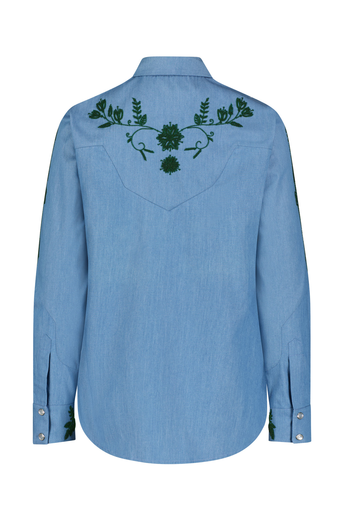 Chambray Floral Seed Bead Shirt